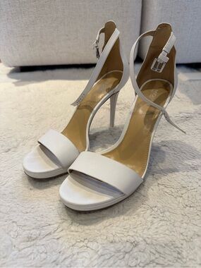 White Michael Kors High Heel Sandals